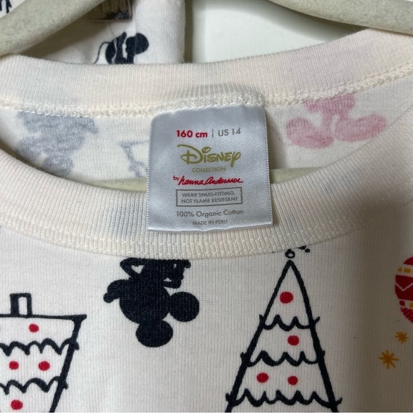 Hanna Andersson Disney Mickey Christmas Long John Pajamas In Organic Cotton 14 - Picture 2 of 3